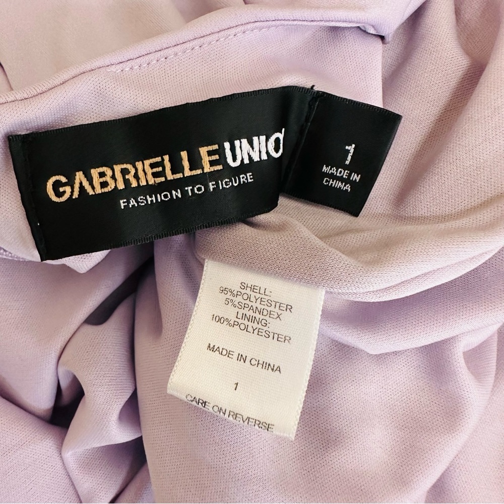 Gabrielle Union Iset Lavender Draped Front Dress Size 1X - Picture 11 of 11